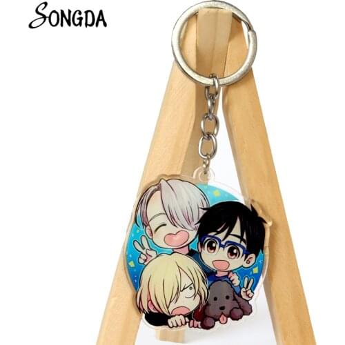 YURI!!! On ICE Keychain Victor Nikiforov Yuri Katsuki Acrylic Key Chain BL Anime Keyring for Car Keys Gifts llaveros para mujer