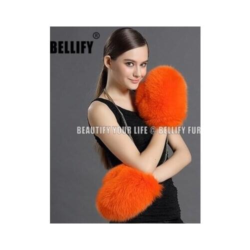 Winter Gloves Thick Warm Fluffy Women Mittens Made Of High Quality Real Fur Beautiful Colour