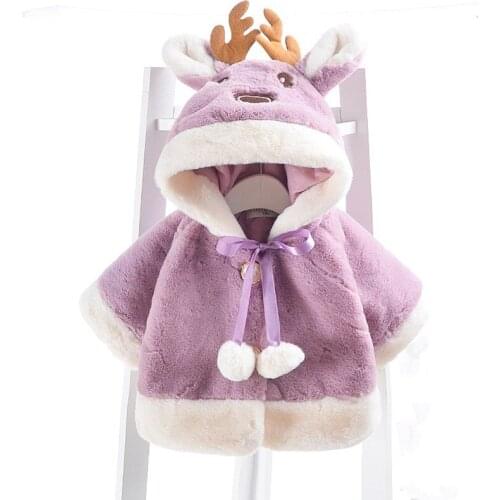 New Winter Fashion 2020 Childrens Hooded Cape Baby Christmas Dress Shawl Girl Padded Coat Trend Kids Warmth Tops Mantle