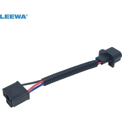 LEEWA 10pcs Car HID LED Bulb Headlight Plug Adapter H4 To H13 Car Light Cord Connector Wire Harness Cable #CA5974
