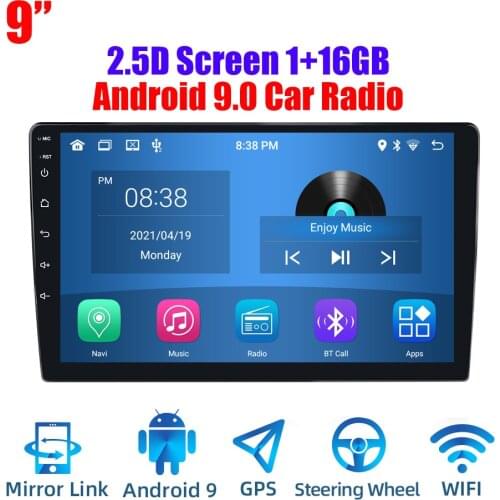 2 din android 2.5D car radio Android 9.0 universal Car Radio Player GPS NAVIGATION WIFI Bluetooth MP5 Player Split Screen 2+16