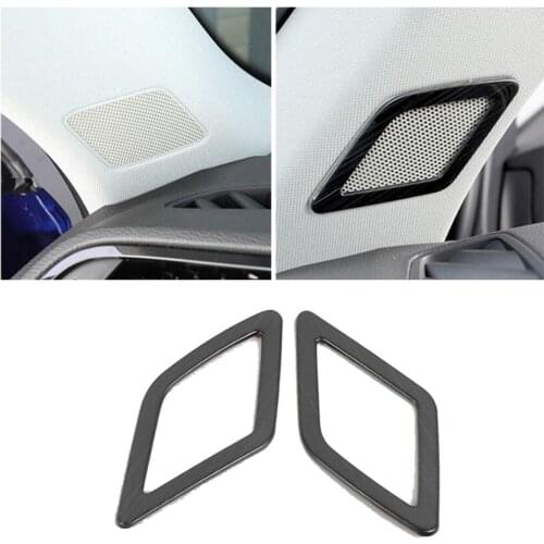 For Audi Q3 F3 2018 2019 2020 2021 Car Stainless Steel Stick A Column Audio Speak Window Windshield Side Lamp Hoods 2pcs