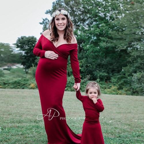 2019 Cotton Maternity Photography Props Maternity Gown Dress Off Shoulder Sexy Women Pregnancy Maxi Dresses For Photo Shooting