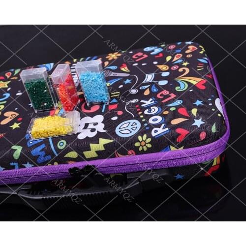 2021 Diamond Painting Accessories Storage Box for 5D Diamond Painting Art Craft,Portable Diamond Art Case 80 Containers