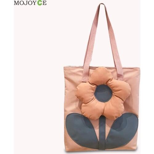 2021 Fashion Solid Color Pleated Tote Bag Women Summer 3D Flower Shoulder Tote Bag Fashion Casual Large Capacity Handbags