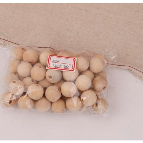 50pcs Natural Wooden Unpainted Craft Beads DIY Jewelry Making Findings 20mm