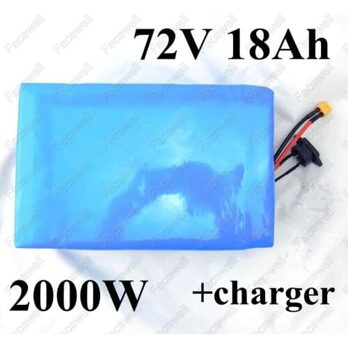 72v electric bike battry 72v 18ah lithium ion battery pack with BMS for 72v 1500w 2000w electric scooter golf cart + charger