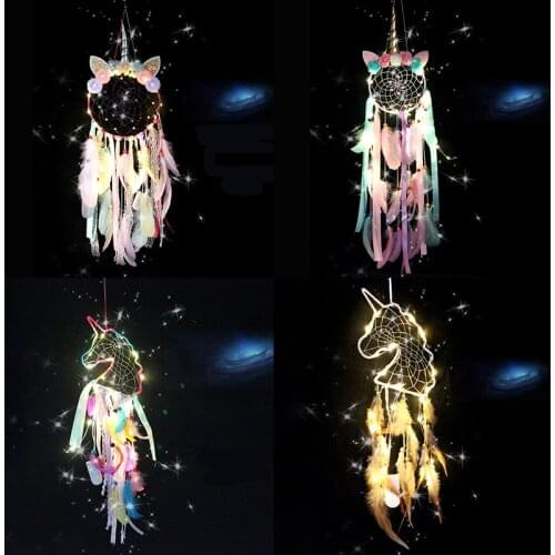 Big Unicorn Dream Catcher Unicorn Wind Chimes Hanging Ornaments Bedroom Decoration Accessories Girl Kids Room Decoration
