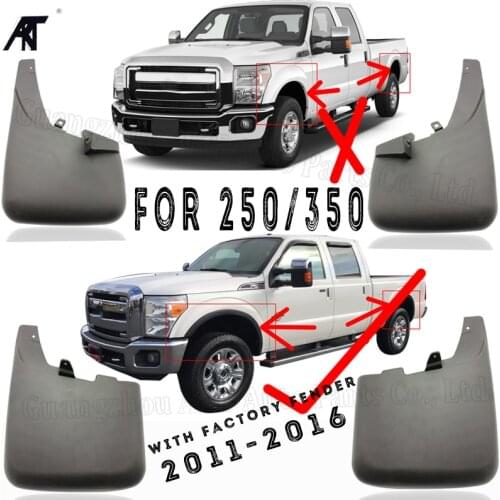 4PCS/LOT Mud Flaps For Ford RAPTOR F250/350 2011-21016 with Fender Flares with wheel eyebrow Splash Guards Mud Guards Fender