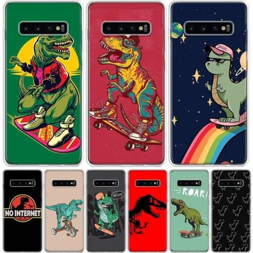 Dinosaur Skate Dude Cool Phone Case For Samsung Galaxy A50 A70 A30S A51 A71 A10 A20E A40 A01 A21 A41 A20S A6 A7 A8 A9 Plus Coque