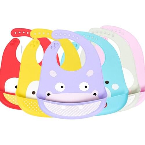 Baby Silicone Bibs Waterproof Feeding Baby Saliva Towel Newborn Cartoon Aprons Baby Bibs Adjustable Different Styles of Bibs