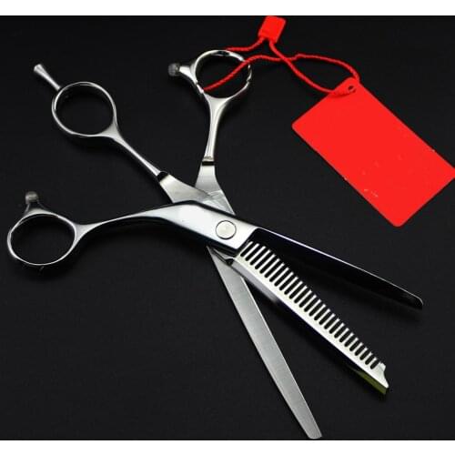 6.0 inch Flat tooth double scissors hairdressing scissors flat cut scissors tooth scissors flat + tooth double personality