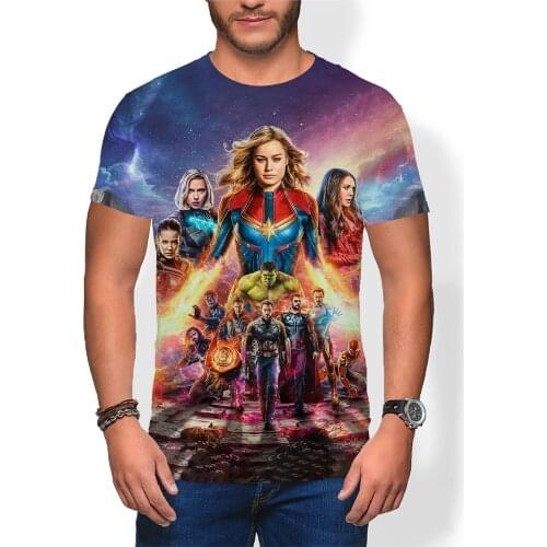 Streetwear Fashion Male Clothing Movie The Avengers 3D Print Summer Childrens Top Casual Cool Oversized Mens T-shirt