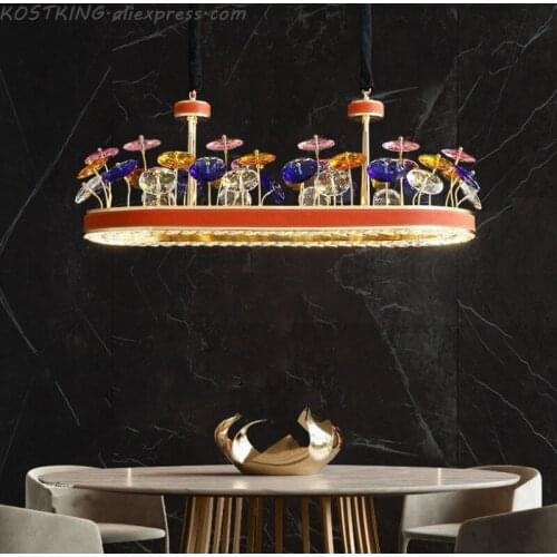 K9 Crystal Luxury LED Chandelier For Living Room Villa Lobby Postmodern Large Hanging Lamp Leather Home Deco New Chandeliers