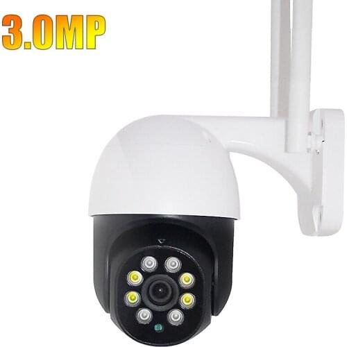 Outdoor WiFi Camera 3.0 MP Security Surveillance IP Camera Two-Way Audio Motion Tracking Detection IP66 Waterproof Wi-Fi IP Cam