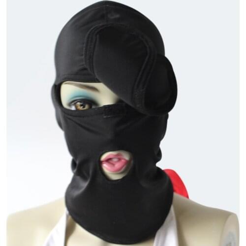 Creative detachable blindfold hood, Strong Elastic Spandex Mask hood bedroom sex games toys for couple, cosplay sex products