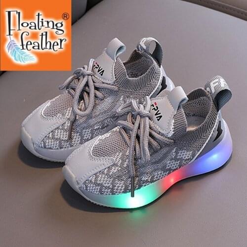 Size 21-30 Boys Luminous Sneakers Girls Shoes with Lights Children Led Breathable Lightweight Glowing Casual Shoes Baby Sneakers