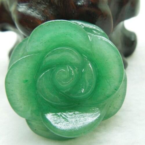 40mm Pure Natural Green DONGLING Stone Pendant lovers Rose pendant DIY Accessories Stone Jewelry and Free Rope