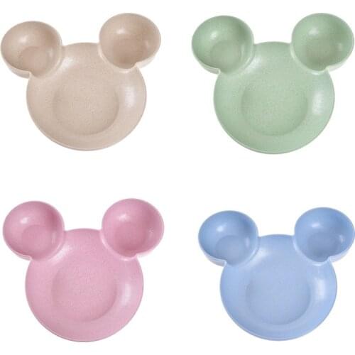 Cartoon Mouse Mickey Bowl Dishes Lunch Box Kid Baby Children Infant Baby Rice Feeding Bowl Plastic Snack Plate Tableware