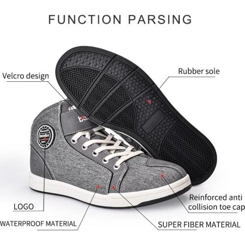 Men Motorcycle Boots Waterproof Microfiber Summer Moto Motocross Riding Boots Breathable Motorbike Shoes Casual Shoes