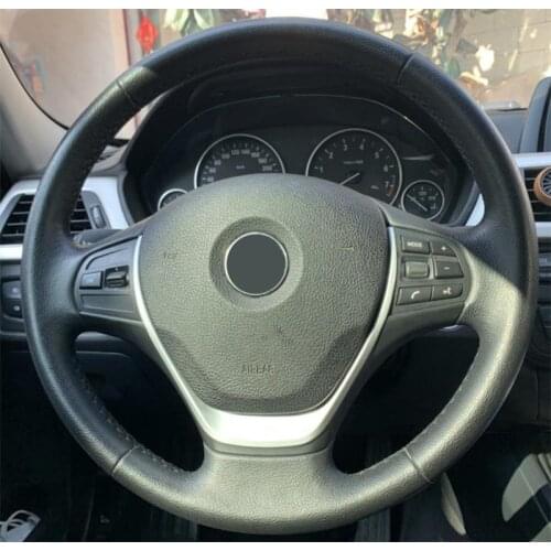 Chome Silver Steering Wheel Sticker Cover Trim for BMW 1 3 Series F20 F30 F34 3GT 320i 328i 118 Middle Badge Trim Carbon Look