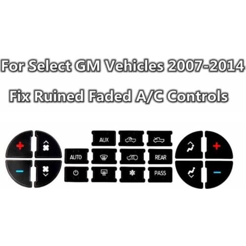 Interior Button Stickers Inner Decal A/C Set For Chevrolet GMC Tahoe Replacement