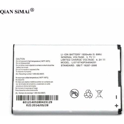 New High Quality LI3715T42P3H654251 1500mAh battery For ZTE U900 N700 U722 U720 U806 X920 MF30 MF61 MF60 phone