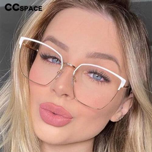 48161 Cat Eye Anti Blue Light Metal Glasses Frames Women Optical Fashion Computer EyeGlasses
