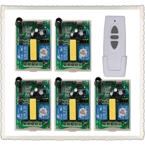 AC220V 2CH Wireless Remote Control Switch Motor Positive &negative 5*Receiver + 1 *Transmitters for Appliances Gate Garage Door