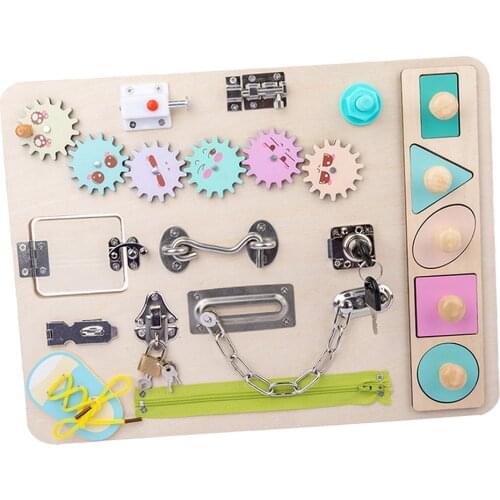 Baby Busy Board Button Dressing Skill Learning Airplane Sensory Board Toys