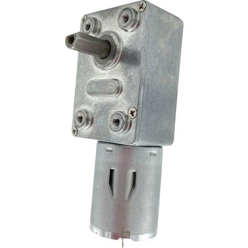 Dropshipping 12V 375RPM Worm Gear Motor Reducer High Torque Electric Motor Metal Gear Reverse Self Lock For Automation Equipment