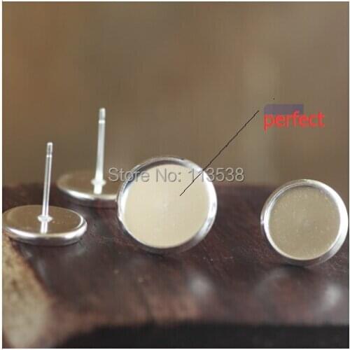 Free gift silver Plated 8 10 12 14mm Pad Earring Base Earring Blanks NICKEL Lead FREE Earring Back 100pcs/lot jewelry finding