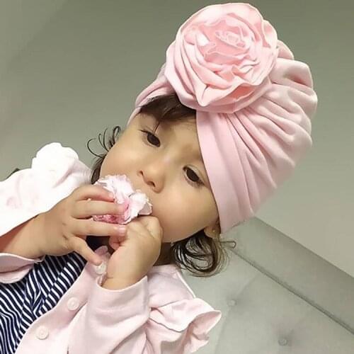 Baby Girls Folds Spiral Flower Luscious Hat Newborn Skull Beanies Indian Hat Photo Props Outdoor Decoration gift