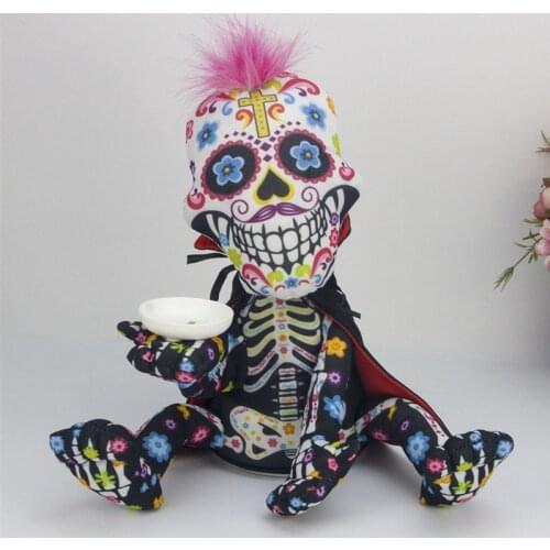 Halloween Scary Plush Toys Skeleton Skull Bones Ghost Saxophone Musical Dancing Ghost Animated Electric Dolls Funny Children Toy