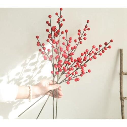 Wedding Trigeminal Holly Fortune Fruit Red Fruit Christmas Acacia Red Bean Artificial Flower Fake Flowers