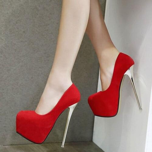 Red Stiletto Women Super High Heels 16 cm Thin Heels Shoes Woman Platform Party Dress Bedroom Shoe Female Pumps Slip on Footwear