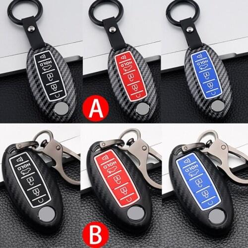 Carbon Fiber Silicone Car Key Case Cover For Nissan Armada 2017 SMART PROX KEY Pathfinder Altima Maxima X-trail Xtrail