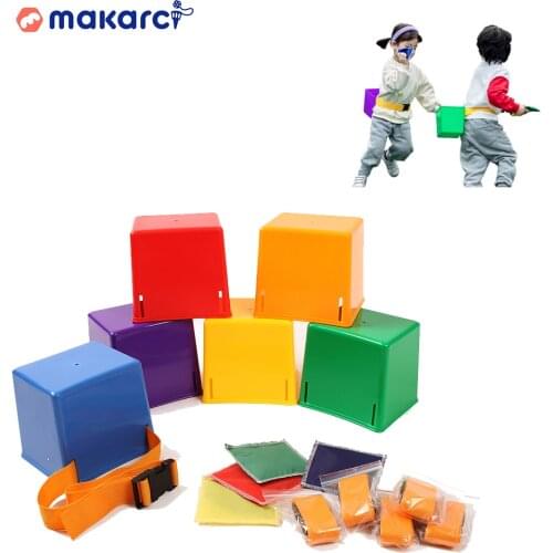 Makarci Toss And Catch Buckets for Kids with Bean Bag, Nontoxic Light Weight Material Outdoor Indoor Tossing Game Equipment 6pc