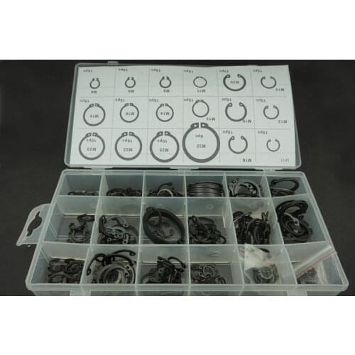 Internal & external 225pc E-CLIPS SNAP RING E CLIP CIRCLIPS RETAINING BIT KIT QU