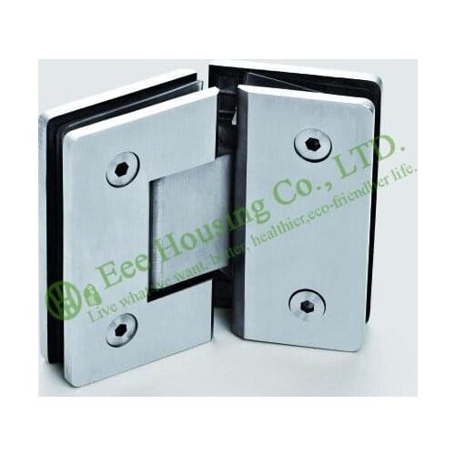 Stainless Steel Glass clip For Glass Door, 135 Degree Shower Door Hinge, Bathroom Glass Door hinge, Satin finished Glass clamp