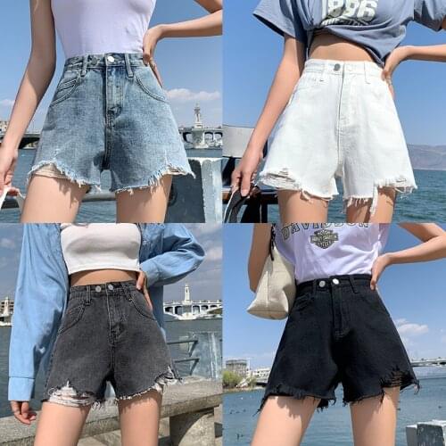 High Waist Slim Jean Shorts For Women New Fashion Tassel Tight Denim Jeans Pants Washed Sexy Ladies Jeans Trousers