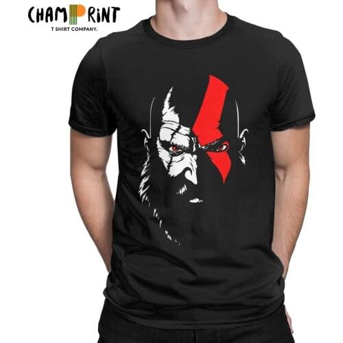 047 Kratos Sparta T Shirt for Men Cotton Casual T-Shirts Crewneck The God Of War Tee Shirt Short Sleeve Tops Classic