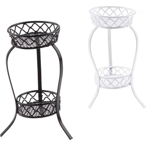 1:12 Dollhouse Mini Furniture Iron Flower Stand Shelf Doll House Decor Toy White/black