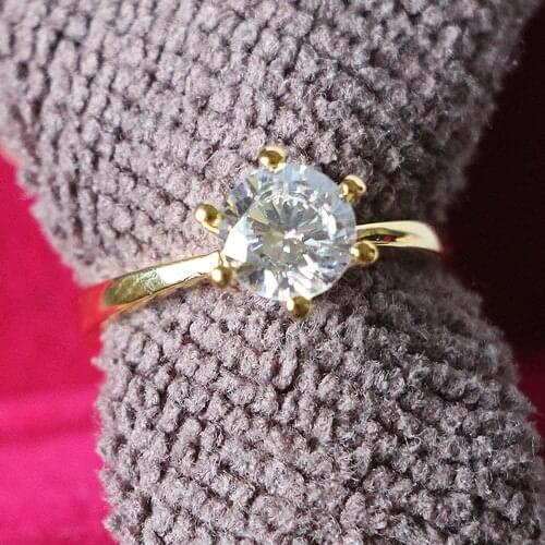 1.5CT 7.5MM G-H Moissanite Engagement Ring Test Positive Certified 925 Sterling Silver Ring Yellow Gold Color Jewelry