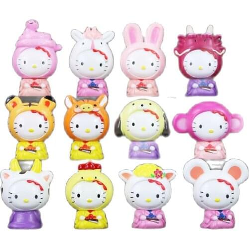 12pcs New Hight Kittys Zodiac Doll Twelve Chinese China Horoscope Animals Action Figure Toys