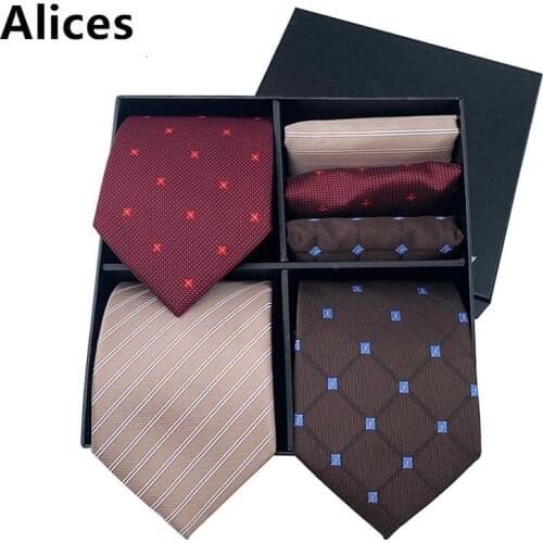 15 Style High-end Mens Ties Hanky Sets with Gift Box Luxury Paisley Silk Jacquard Woven Business Suit Pocket Square Neck Tie