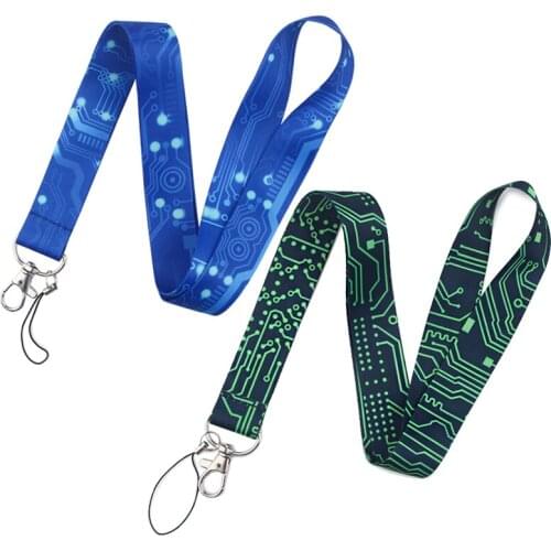 20pcs Computer motherboard Art Key Chain webbings ribbons Neck Strap for Phone Keys ID Card Cartoon Lanyards