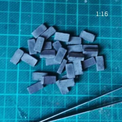 400pcs 1/16 Scale 120pcs 1/12 Scale WW2 European Building Scene Architectural DIY Model Material Antique Blue Brick