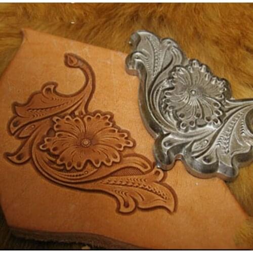 8*6cm DIY designer leather craft vintage floral corner wallet stamping printing mould