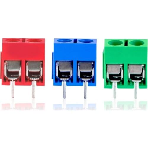 Free shipping 20Pcs/lot KF301-5.0-2P Pitch 5.0mm Straight Pin 2P Screw PCB Terminal Block Connector Blue GREEN RED